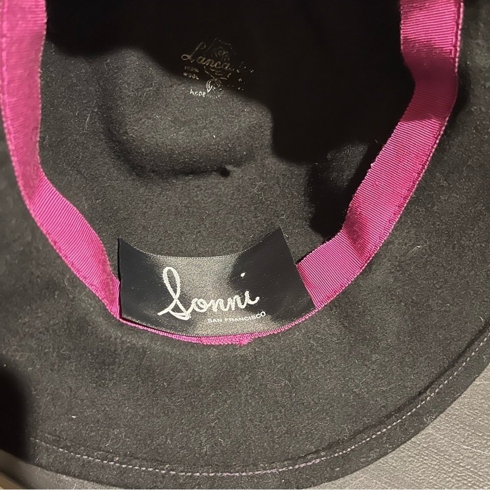 Sonni San Francisco Vintage Bow Hat Women’s black Wool Derby - Picture 9 of 10